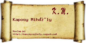 Kaposy Mihály névjegykártya