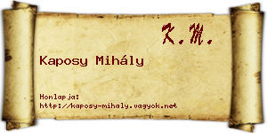 Kaposy Mihály névjegykártya
