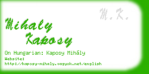 mihaly kaposy business card